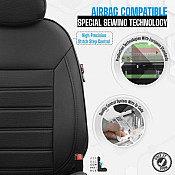 Καλύμματα Αυτοκινήτου Otom Premium Design Universal Full Δερματίνη Σετ Εμπρός / Πίσω Μαύρο PRM-101 11 Τεμάχια