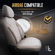 Καλύμματα Αυτοκινήτου Otom Throne Universal Λινό Ύφασμα / Rachel / Δερματίνη Σετ Εμπρός / Πίσω Μπεζ THR-104 11 Τεμάχια
