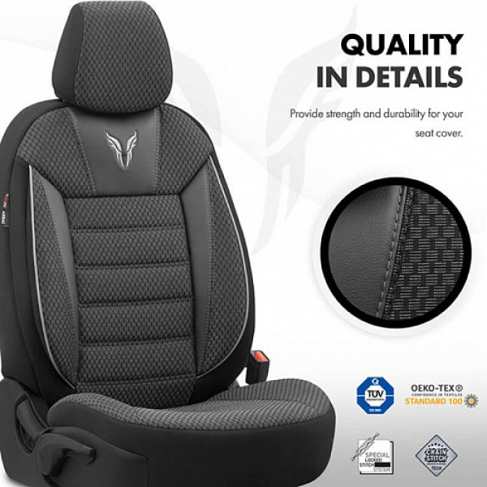 Καλύμματα Αυτοκινήτου Otom Toro Design Universal Βαμβακερό Ύφασμα / Δερματίνη Σετ Εμπρός / Πίσω Μαύρο - Γκρι ΤRΟ-902 11 Τεμάχια Καλύμματα Αυτοκινήτου Otom Toro Design Universal Βαμβακερό Ύφασμα / Δερματίνη Σετ Εμπρός / Πίσω Μαύρο - Γκρι ΤRΟ-902 11 Τεμάχια