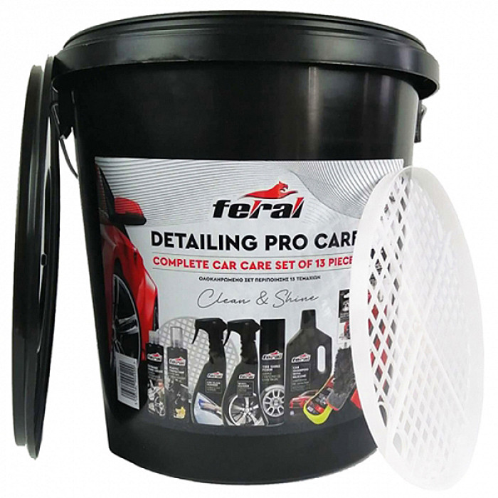 Σετ Περιποίησης Feral Detailing Pro Με Κουβά 18lt 12 Τεμάχια Σετ Περιποίησης Feral Detailing Pro Με Κουβά 18lt 12 Τεμάχια