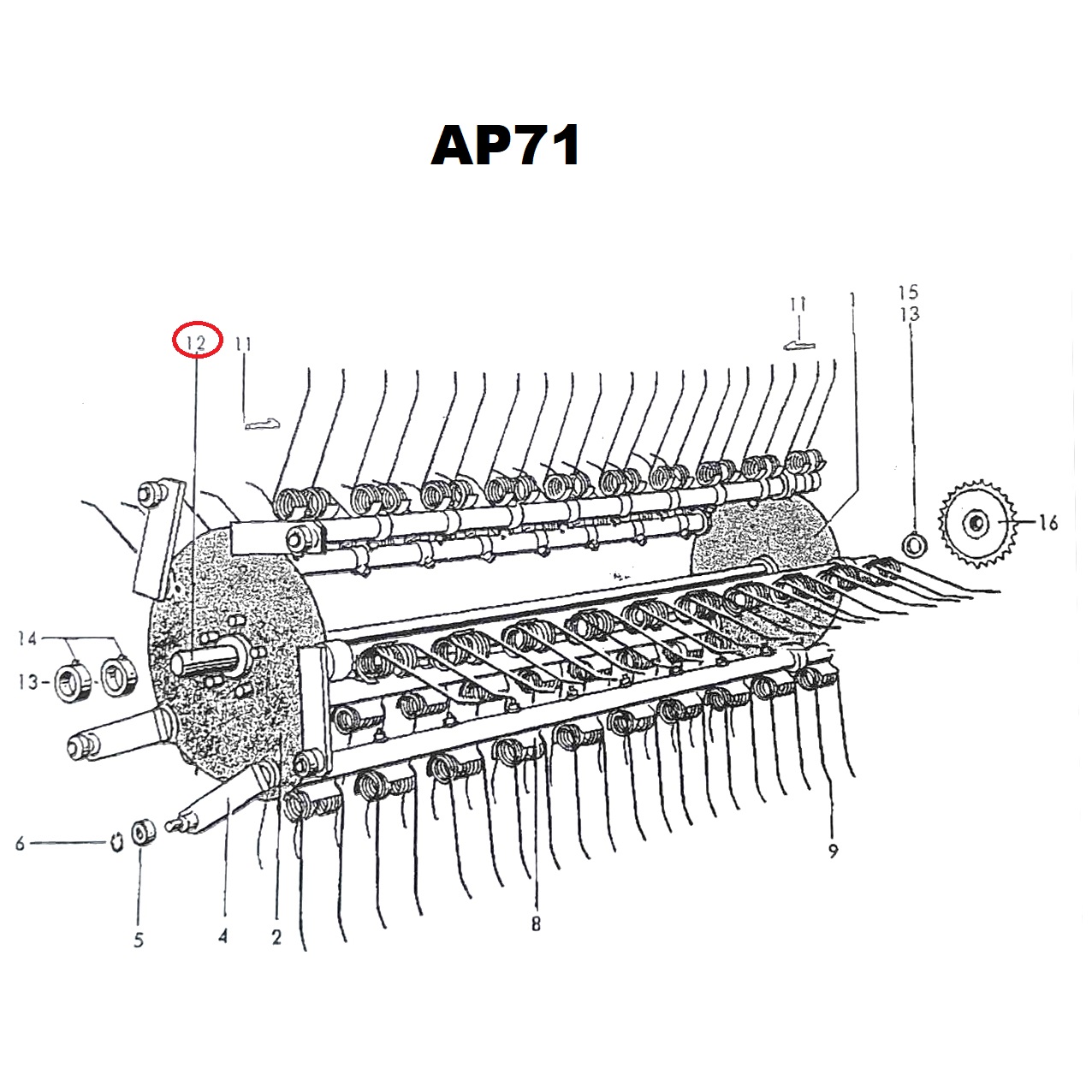 Άξονας ανέμης 1790mm απλός καλιμπρε