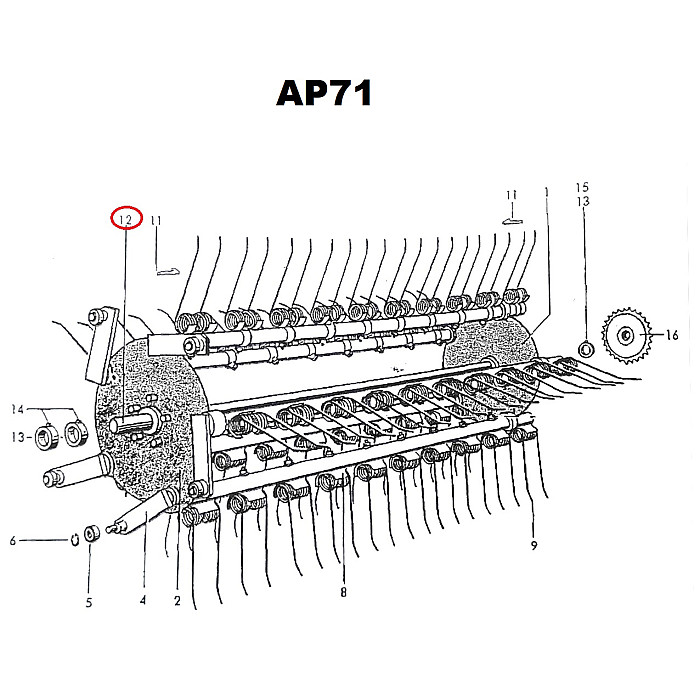 Άξονας ανέμης 1790mm στρέψεως